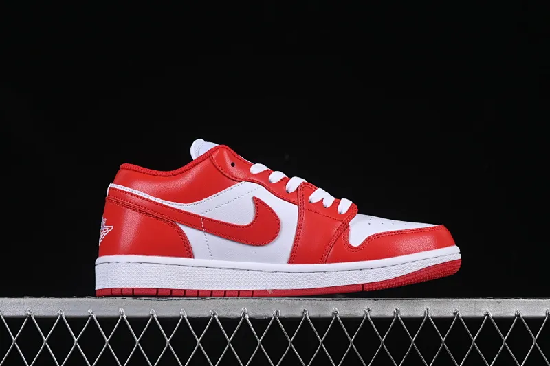 All categories Air Jordan Jordan series basketball shoes Air Jordan 1 Low Air Jordan 1 Low AJ1 Joe 1 white and red color low-top cultural and casual sneakers 553558-166